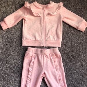 0-3 month girls zip up outfit